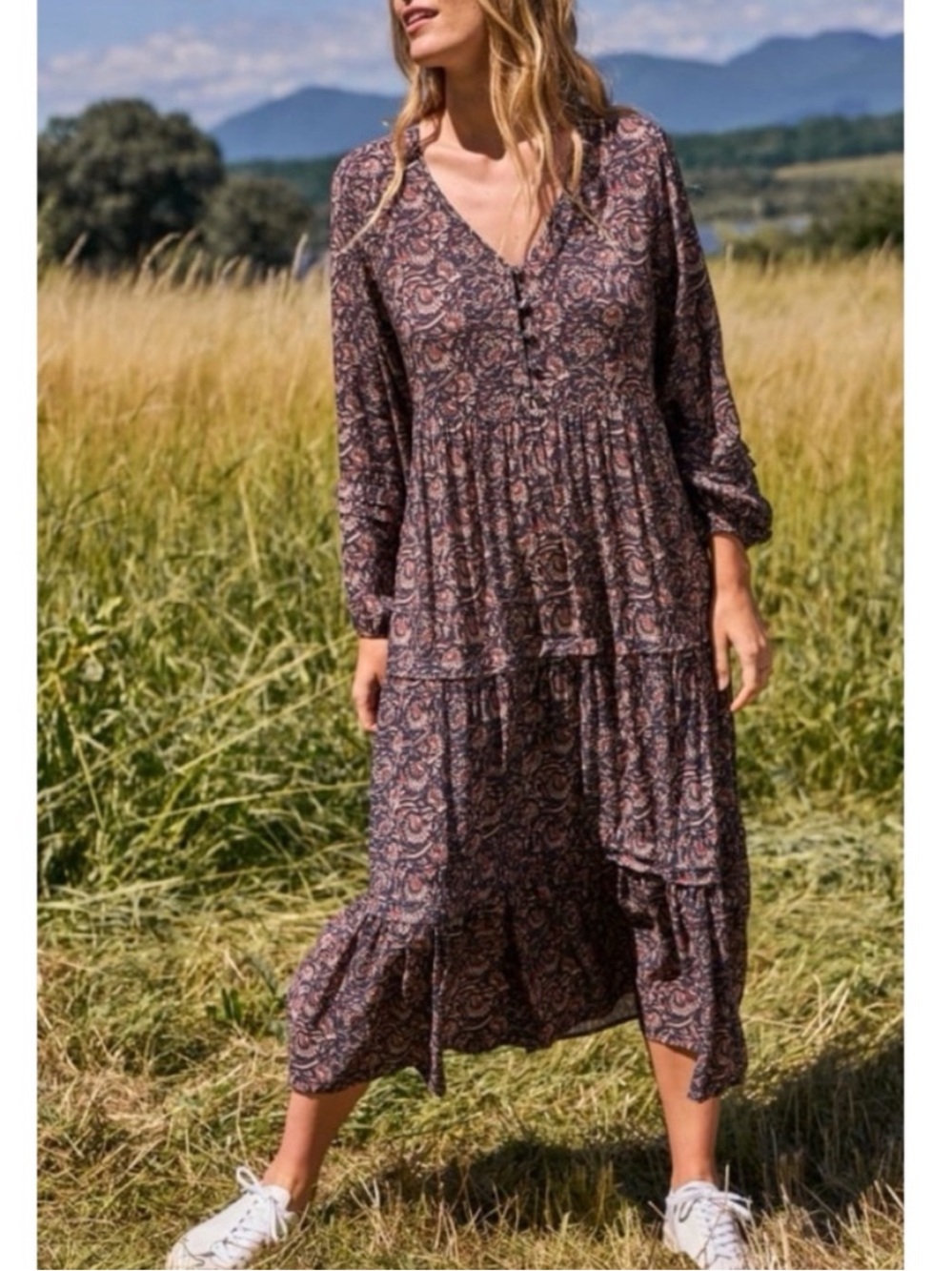 Faherty Isabella Long Sleeve Dress